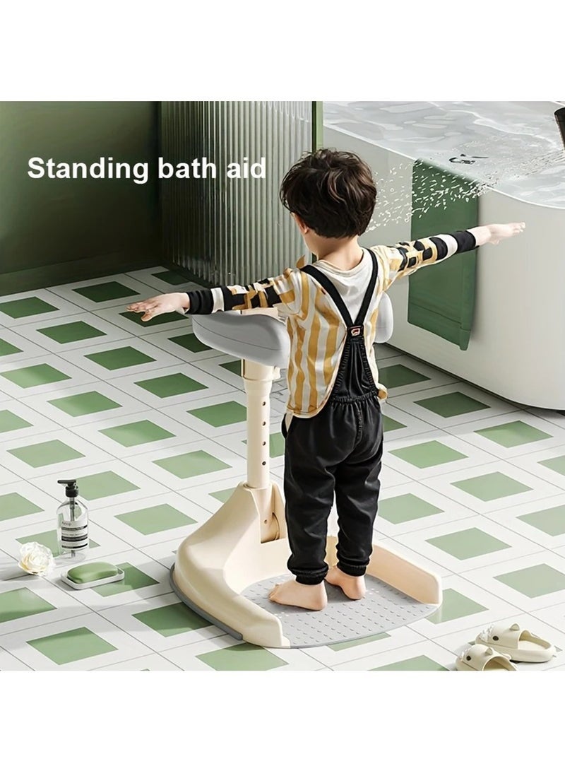 هاي هونور حامل استحمام للأطفال، قابل للطي والتعديل بخمسة مستويات، مقعد استحمام مُحسّن للأطفال من عمر 6 أشهر فما فوق، مانع للانزلاق | سهل التنظيف | مناسب للسفر (رمادي) - Image 5